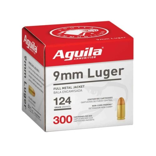 Aguila 9mm Luger 124gr FMJ Handgun Ammo – 300 Rounds