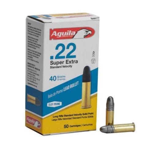 Aguila Super Extra 22 Long Rifle 40gr Solid Point Rimfire Ammo – 50 Rounds