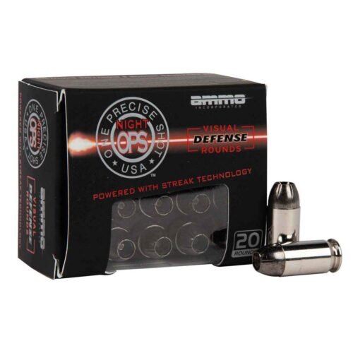 Ammo Inc Night Ops 45 Auto (ACP) 150gr HP Frangible Handgun Ammo – 20 Rounds