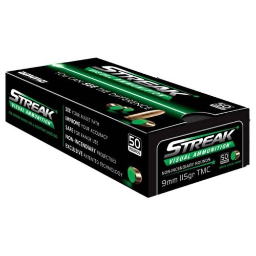 Ammo Inc Streak Green 9mm Luger 115gr TMC Handgun Ammo – 50 Rounds