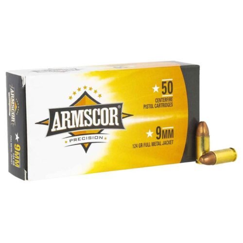 Armscor 9mm Luger 124gr FMJ Handgun Ammo – 50 Rounds