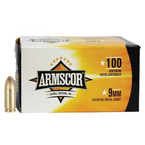 Armscor Precision 9mm Luger 124gr FMJ Handgun Ammo – 100 Rounds