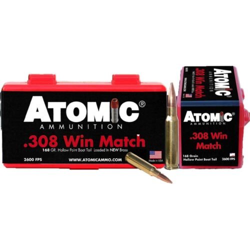 Atomic Ammunition Rifle 308 Winchester 168Gr Rifle Ammo – 20 Rounds