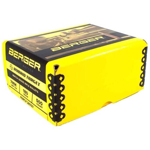 Berger Hybrid Target 284 Caliber/7mm HP 180gr Reloading Bullets – 500 Count