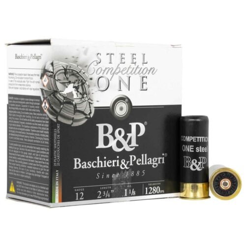 B&P Competition One Steel 12 Gauge 2-3/4in #9 1-1/8oz Target Shotshells – 25 Rounds