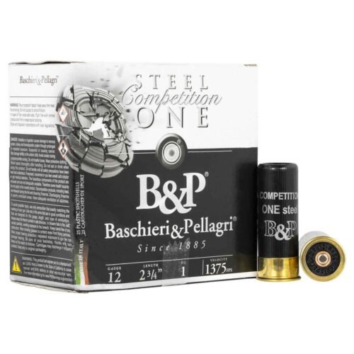 B&P Competition One Steel 12 Gauge 2-3/4in #9 1oz Target Shotshells – 25 Rounds