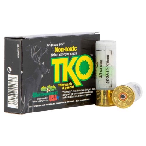 Brenneke TKO 12 Gauge 2-3/4in 2/3oz 292Gr Slug Shotshells – 5 Rounds