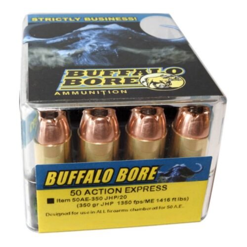 Buffalo Bore 50 Action Express 350gr JHP Handgun Ammo – 20 Rounds