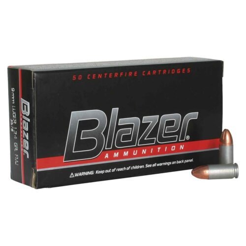 CCI Blazer 9mm Luger 124gr FMJ Handgun Ammo – 50 Rounds