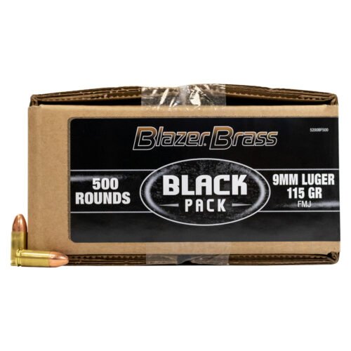 CCI Blazer Black 9mm Luger 115gr FMJ Handgun Ammo – 500 Rounds