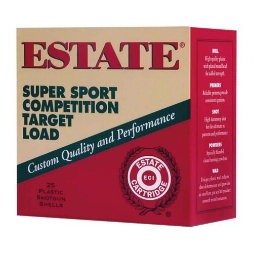 Estate Cartridge Super Sport Competition 12Ga Ammo 2-3/4in #8 1oz Shotshells – 200 Rounds