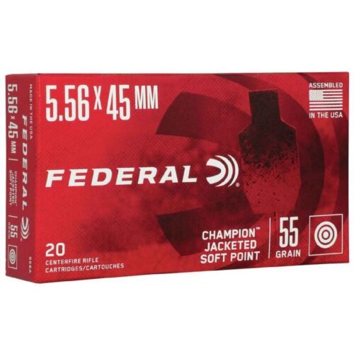 Federal American Eagle 5.56mm NATO 55gr Jacketed Soft Point Rifle Ammo – 20 Rounds