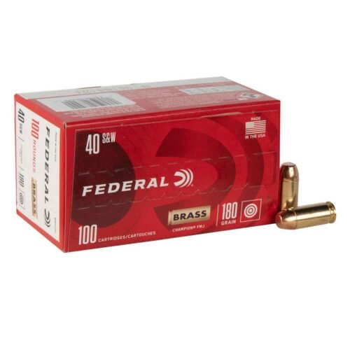 Federal Champion Training 40 S&W 180gr FMJ Handgun Ammo – 100 Rounds