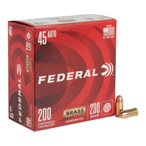 Federal Champion Training 45 Auto (ACP) 230gr FMJ Handgun Ammo – 200 Rounds