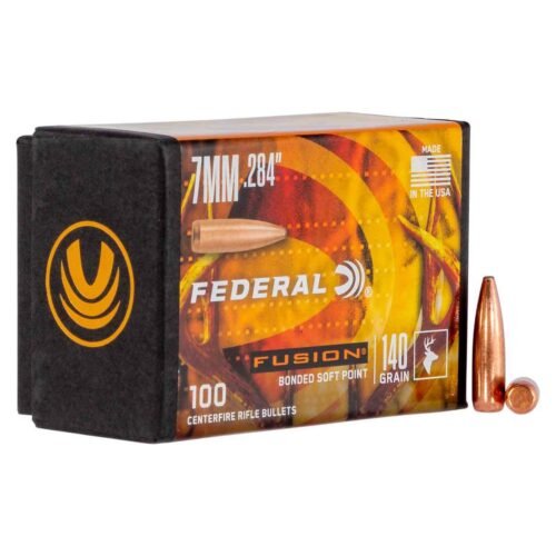 Federal Fusion 284 Caliber/7mm SP 140gr Rifle Reloading Bullets – 100 Count