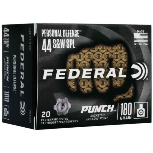 Federal Personal Defense Punch 44 Special 180gr Jacketed Hollow Point Handgun Ammo – 20 Rounds