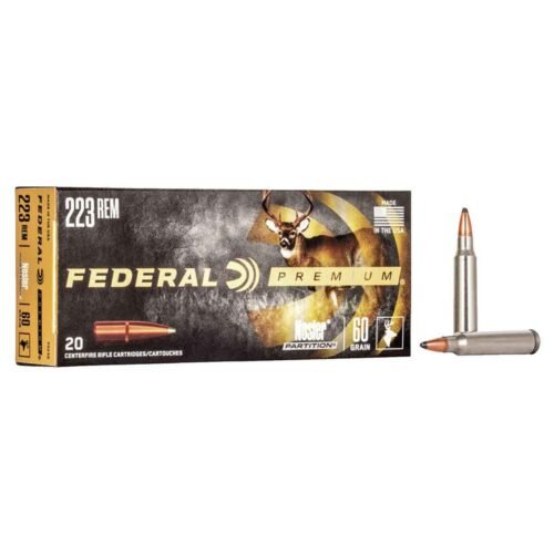 Federal Premium 223 Remington 60gr Nosler Partition Rifle Ammo – 20 Rounds