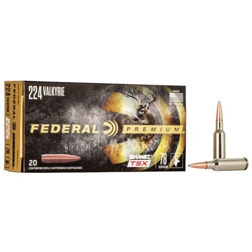 Federal Premium 224 Valkyrie 78gr Barnes TSX Rifle Ammo – 20 Rounds