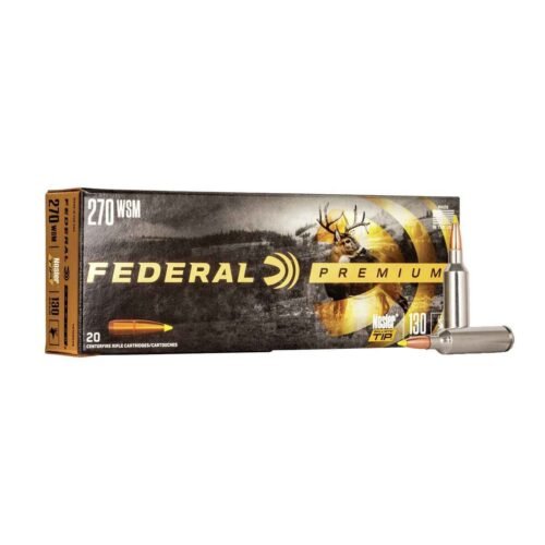 Federal Premium 270 WSM (Winchester Short Mag) 130gr Nosler Ballistic Tip Centerfire Rifle Ammo – 20 Rounds