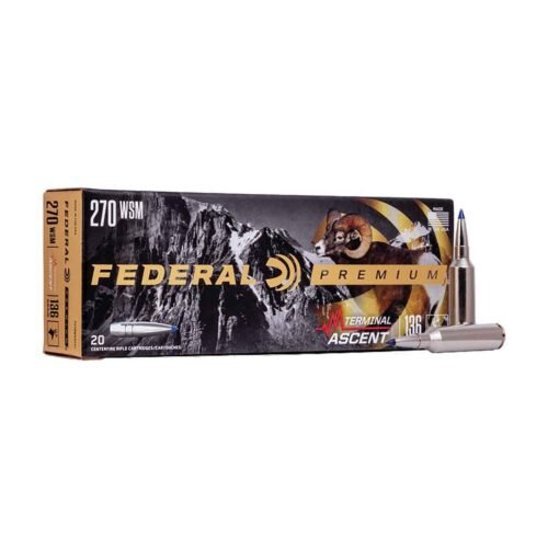 Federal Premium 270 WSM (Winchester Short Mag) 136gr Terminal Ascent Centerfire Rifle Ammo – 20 Rounds