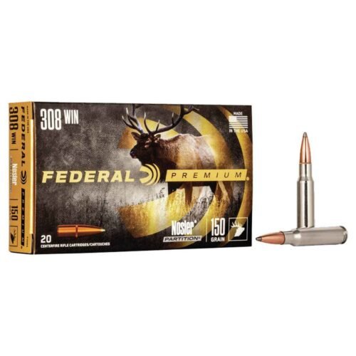 Federal Premium 308 Winchester 150gr Nosler Partition Rifle Ammo – 20 Rounds