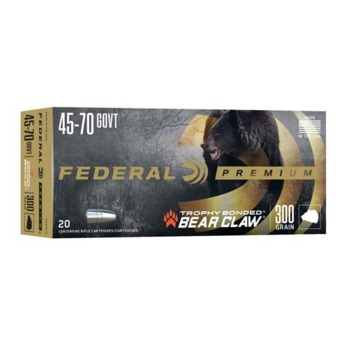 Federal Premium 45-70 Government 300gr Trophy Bonded Bear Claw Centerfire Rifle Ammo – 20 Rounds