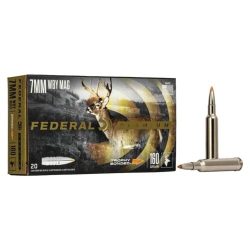 Federal Premium 7mm Weatherby Magnum 160gr Trophy Bonded Rifle Ammo – 20 Rounds