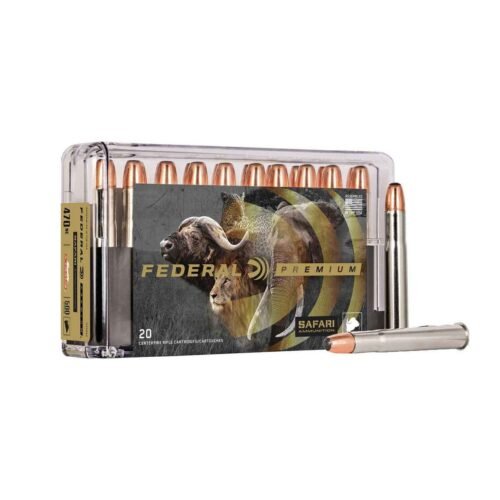 Federal Premium Safari Cape-Shok 470 Nitro Express 500gr Swift A-Frame Centerfire Rifle Ammo – 20 Rounds