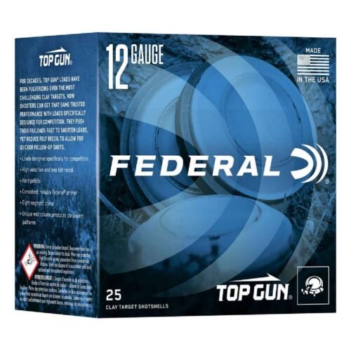 Federal Top Gun 12 Gauge 2-3/4in #7.5 1oz Target Shotshells – 25 Rounds