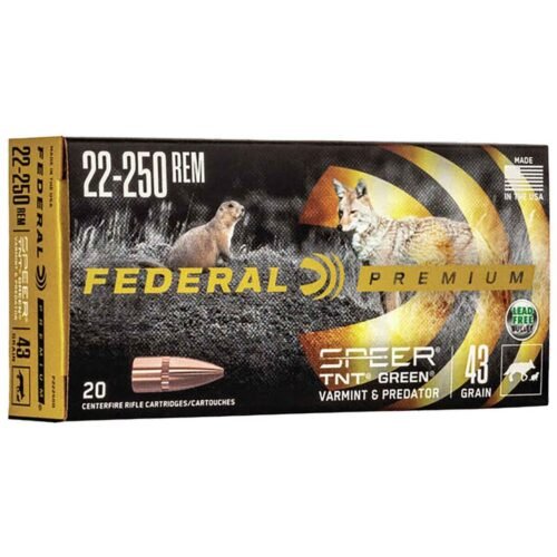 Federal Varmint & Predator Speer TNT Green 22-250 Remington 30gr – 50 Rounds