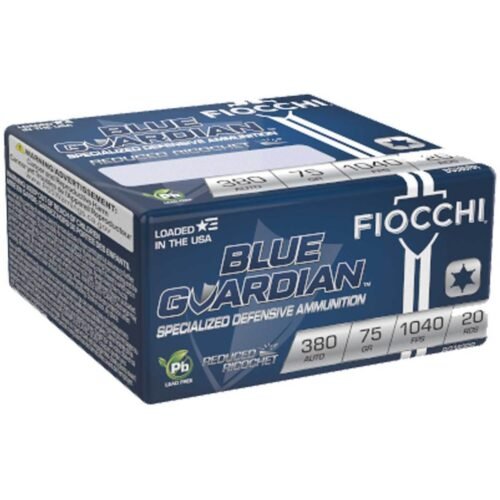 Fiocchi Blue Guardian 380 Auto (ACP) 75gr RRHP Handgun Ammo – 20 Rounds