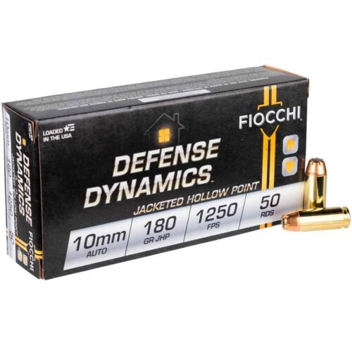 Fiocchi Defense Dynamics 10mm Auto 180gr JHP Handgun Ammo – 50 Rounds