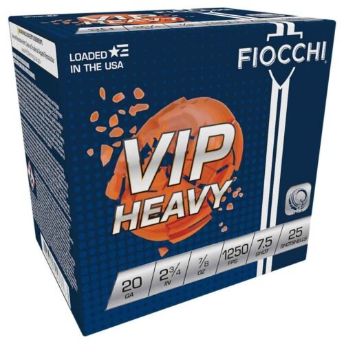 Fiocchi Exacta Target VIP Heavy 20 Gauge 2-3/4in #7.5 7/8oz Target Shotshells – 25 Rounds