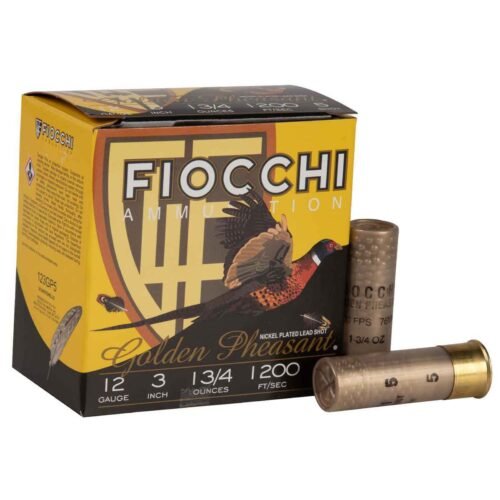 Fiocchi Golden Pheasant 12 Gauge 3in #5 1-3/4oz Upland Shotshells – 25 Rounds