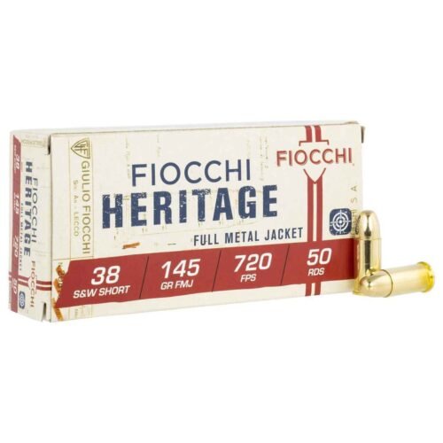 Fiocchi Heritage 38 S&W 145gr FMJ Handgun Ammo – 50 Rounds