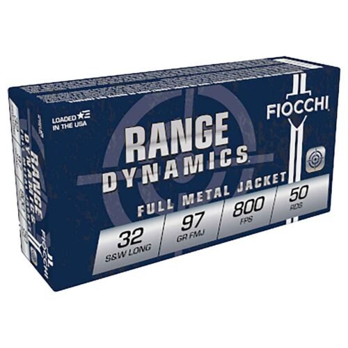 Fiocchi Range Dynamics 32 S&W Long 97gr FMJ Handgun Ammo – 50 Rounds