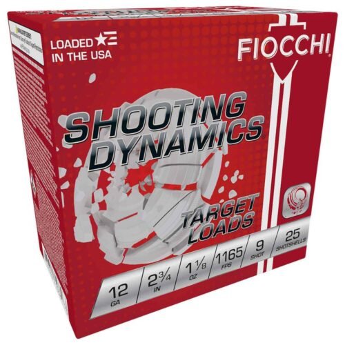 Fiocchi Shooting Dynamics Target 12 Gauge 2-3/4in #9 1-1/8oz Target Shotshells – 25 Rounds