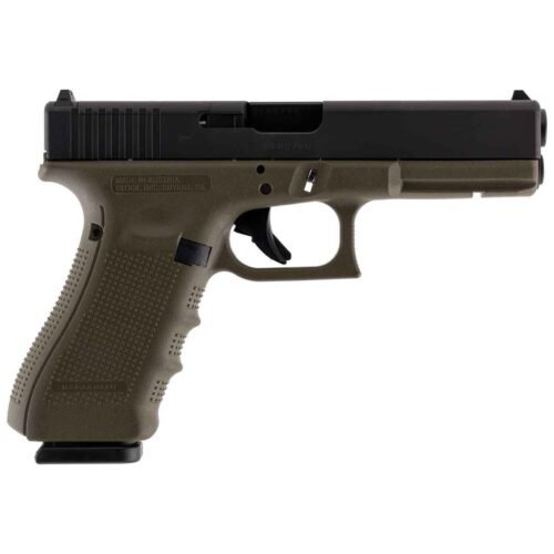 Glock 17 Gen4 MOS 9mm Luger 4.49in OD Green/Black Pistol – 17+1 Rounds