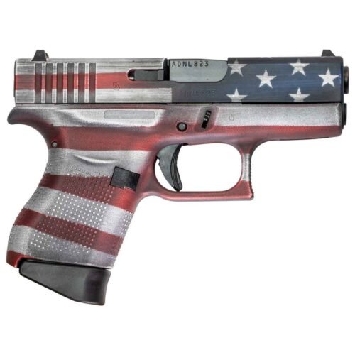 Glock 43 Subcompact 9mm Luger 3.39in American Flag Cerakote Pistol – 6+1 Rounds