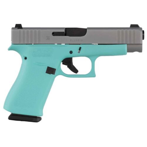 Glock 48 Robin Egg Blue GNS 9mm Luger 4.17in Silver PVD Pistol – 10+1 Rounds