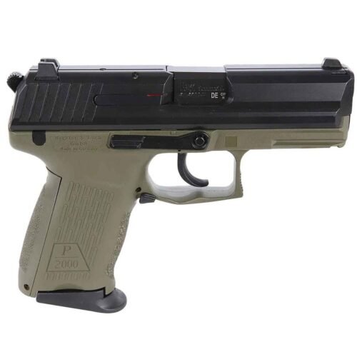 HK P2000 9mm Luger 3.4in Matte Black/Green Pistol – 13+1 Rounds