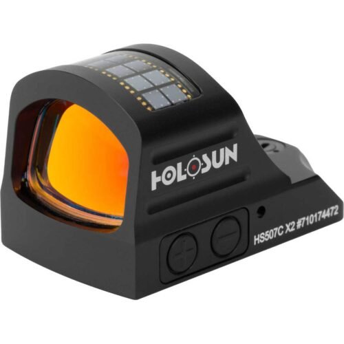 Holosun HS507C-X2 Reflex Sight Red Reticle Solar/Battery Powered – Matte Black