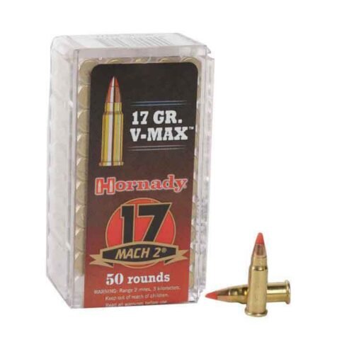 Hornady 17 Mach 2 17gr V-Max Rimfire Ammo – 50 Rounds