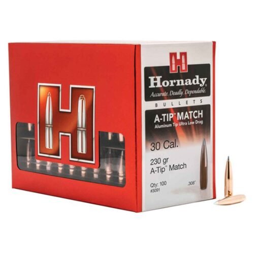 Hornady 30 Caliber/.308 A-TIP 230gr Reloading Bullets – 100 Count