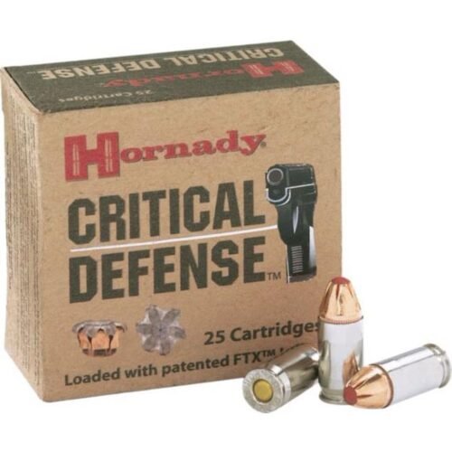 Hornady Critical Defense 380 Auto (ACP) 90gr FTX Handgun Ammo – 25 Rounds