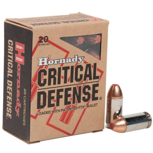 Hornady Critical Defense 45 Auto (ACP) 185gr FTX Handgun Ammo – 20 Rounds