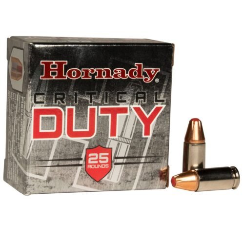 Hornady Critical Duty 9mm Luger +P 135gr FlexLock Handgun Ammo – 25 Rounds