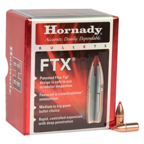 Hornady FTX 32 Cal/.321in (32 Win) FTX 165gr Reloading Bullets – 100 Count