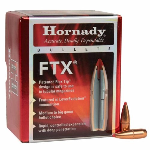 Hornady FTX 338 Cal/.338in (338 Marlin Express) FTX 200gr Reloading Bullets – 100 Count