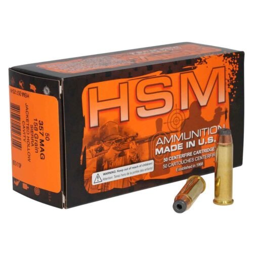 HSM Pro Pistol 357 Magnum 158Gr JHC Handgun Ammo – 50 Rounds